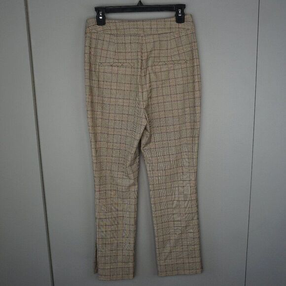 New Veronica Beard Arte Flared Cropped Pant with Slit in Plaid Brown Multi sz 6 - Picture 9 of 16